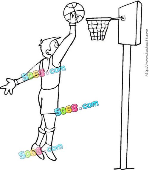 儿童人物简笔画大全-打篮球的男孩