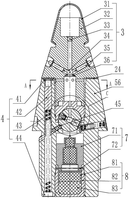 具有自毁和擦地炸功能的旋转火箭弹弹头机械触发引信