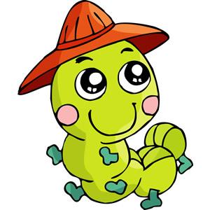 戴帽子的毛毛虫_可爱卡通头像图片_扣扣居