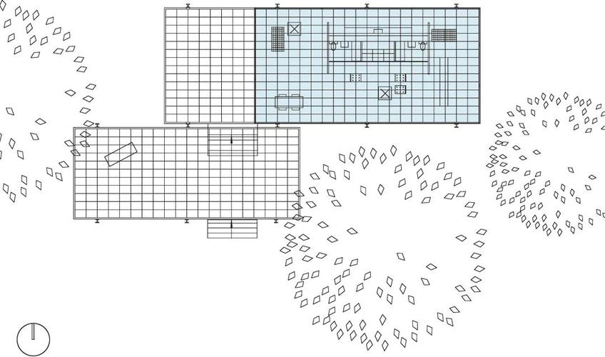 范斯沃斯住宅平面图