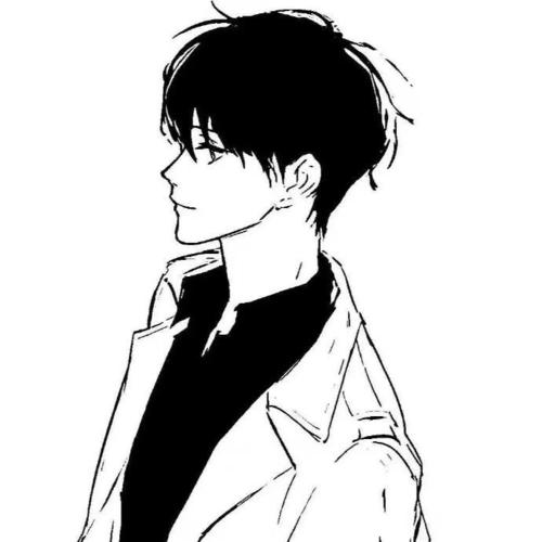 无水印黑白动漫男头/男生头像