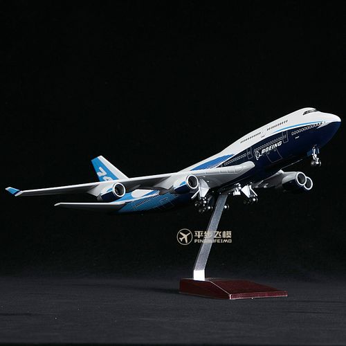 轮子带灯仿真飞机模型原型机波音747400民航客机飞机模型