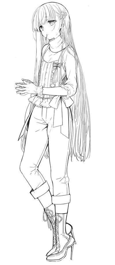 霸气少女二次元人物简笔画 古装简笔画 女子 二次元少女 二次元少女