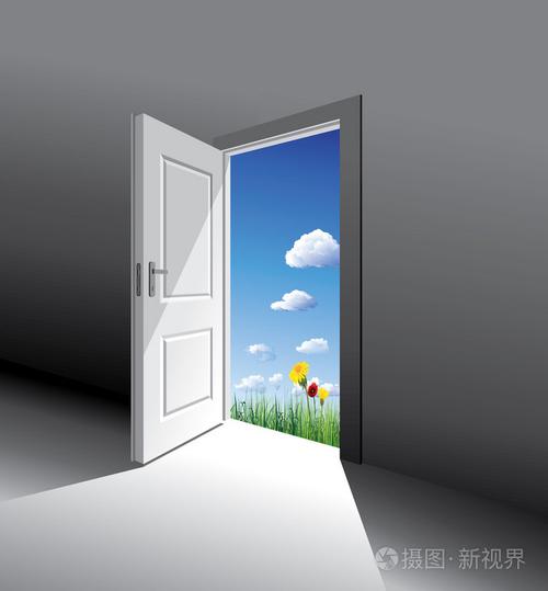 打开的门插画-正版商用图片1bq3iy-摄图新视界