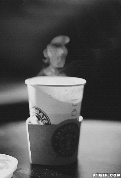 冒烟gif动态图片,星巴克咖啡唯美意境动图表情包下载