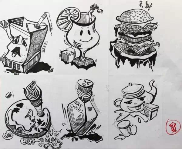 通过这几年的考题分析,我们将常见的创意速写归纳为:矛盾对立