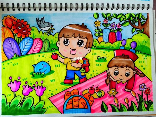 儿童简笔画 野餐_简笔画_野餐_临摹_文化_绘画