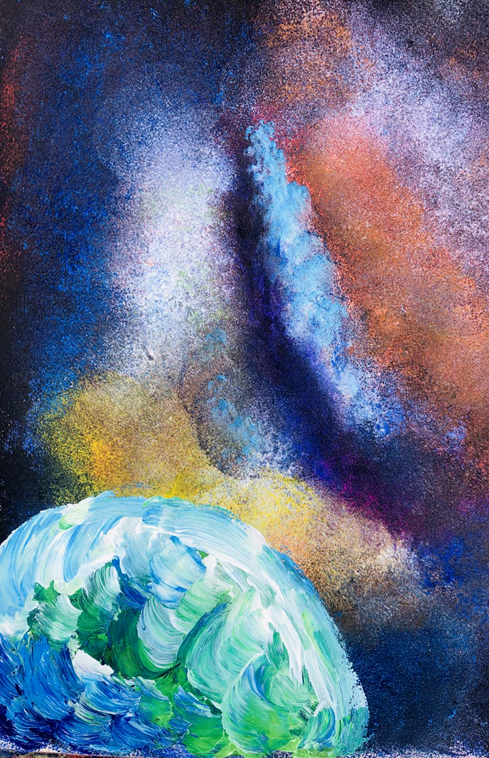 创意画 | 美丽的太空_小鲸鱼儿童画_零二七艺考