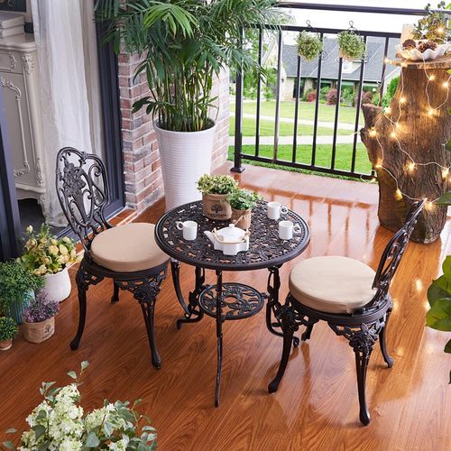 热卖阳台桌椅三件套欧式休闲铸铝小茶几户外庭院花园露台现代简约组合