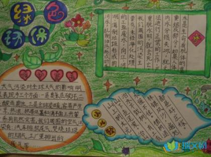 绿色军运环保同行手抄报 绿色环保手抄报