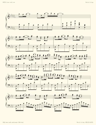 钢琴谱 - worth living-tomoyo