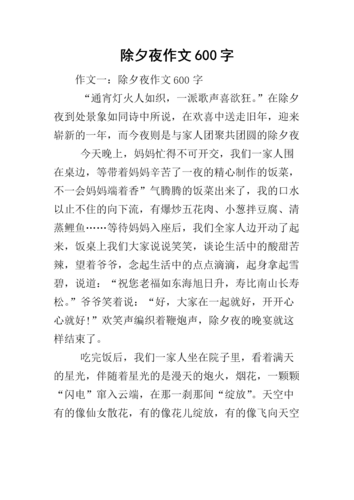 除夕夜作文600字.docx