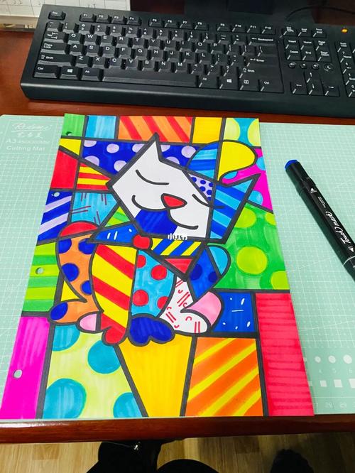 布里托波普宠物画_马克笔_宠物_艺术_手绘_波普艺术_兴趣爱好_绘画
