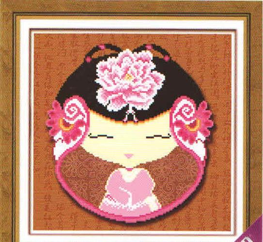 厂家直销批发采购diy立体十字绣中国娃娃5d免烫绣室1