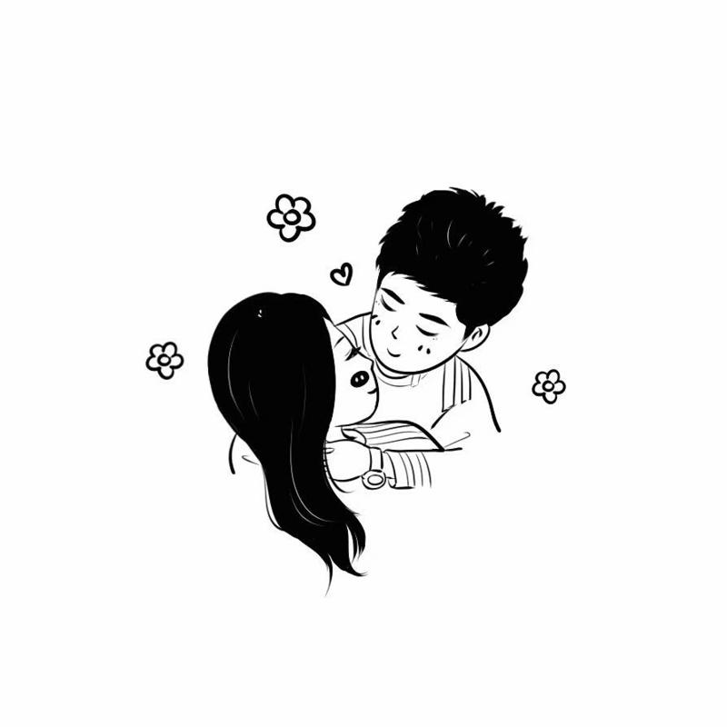 分享超可爱简笔画情侣头像