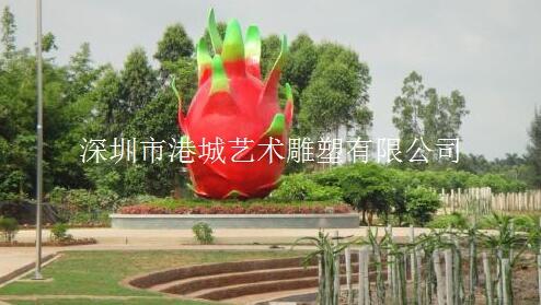 水果批发基地装饰玻璃钢火龙果雕塑