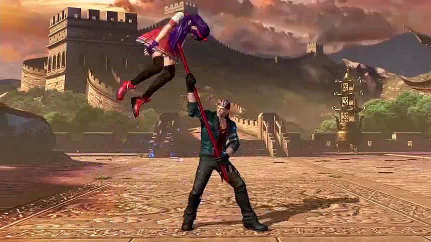 拳皇14:雅典娜元旦陪练,比利用棍子暴击snk亲闺女!太好看了!