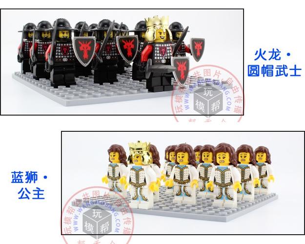 中世纪罗马蓝狮火龙骑士武士人偶 兼容乐高人仔 罗马人仔军事小队