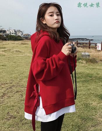 云初墨21年时尚连帽卫衣女秋装女装外套上衣服春秋季新款休闲宽松学生