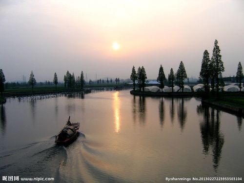 绍兴水乡夕阳图片
