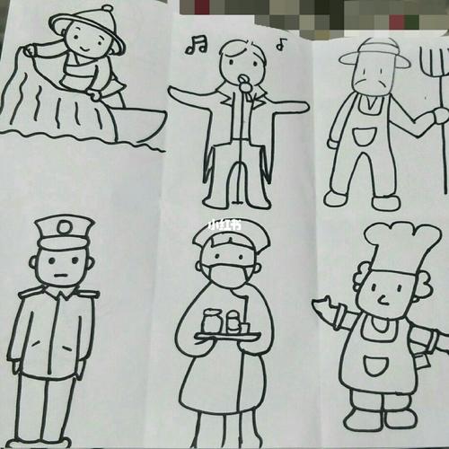 简笔画——职业人物篇_简笔画_记号笔_铅笔画_文化