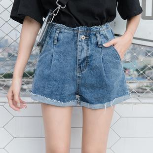 大码牛仔短裤女胖mm宽松阔腿裤显瘦胖妹妹200斤裤子