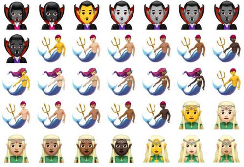 精灵王,吸血鬼,美人鱼.emoji发布190个最新表情清单