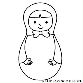 简笔画《俄罗斯娃娃》