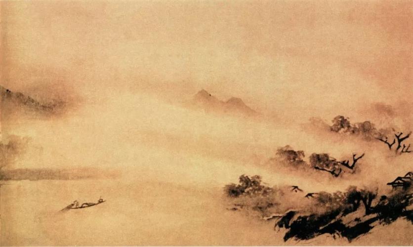 牧溪《潇湘八景图·渔村夕照图》(局部)宋末元初时,有一位擅画的僧人.