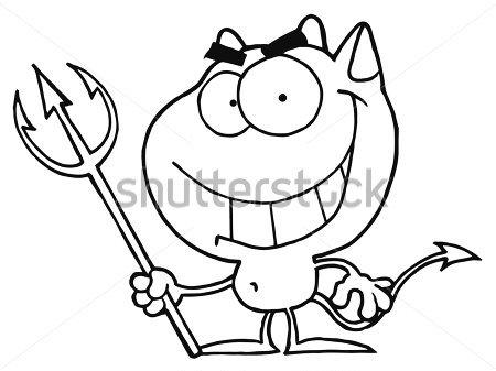 天使与恶魔的简笔画卡通