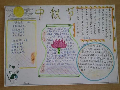 初中手中秋节手抄报 中秋节初中手抄报
