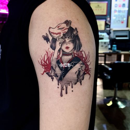 面具·艺妓_面具_纹身_美妆_彩妆