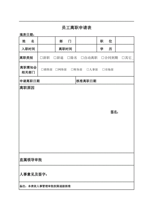 员工离职申请表.xls
