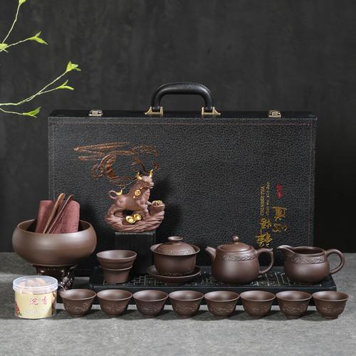 原矿整套紫砂功夫茶具茶壶套装商务礼品礼盒伴手礼送客户定制logo