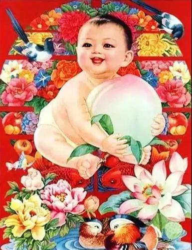 人见人爱年画中的胖娃娃