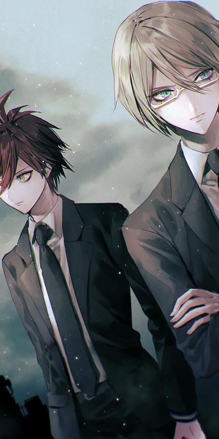 《弹丸论破》十神白夜x苗木诚,动漫全面屏壁纸