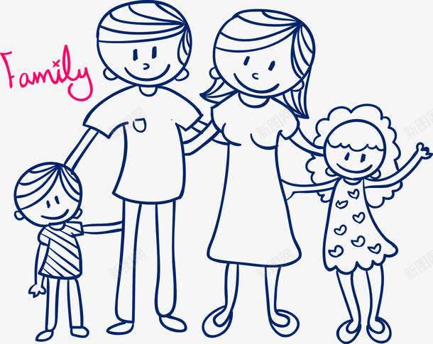 com 一家人 一家四口 家庭 简笔画