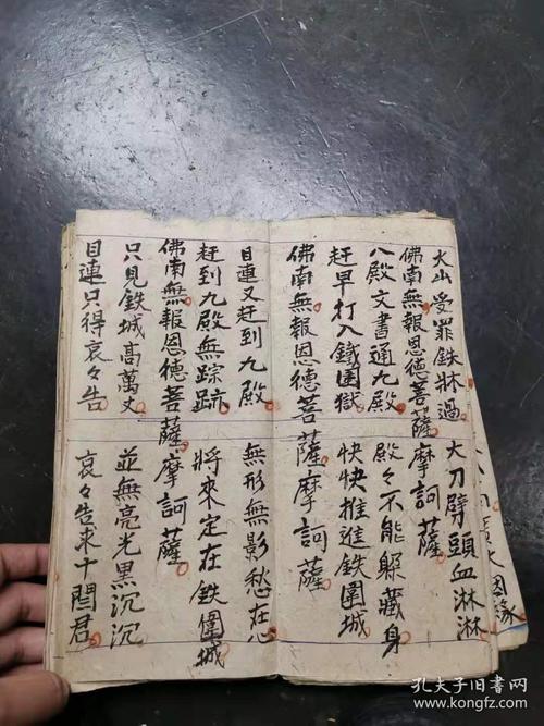 手写本佛教经折装经文佛说目连报恩救苦法忏