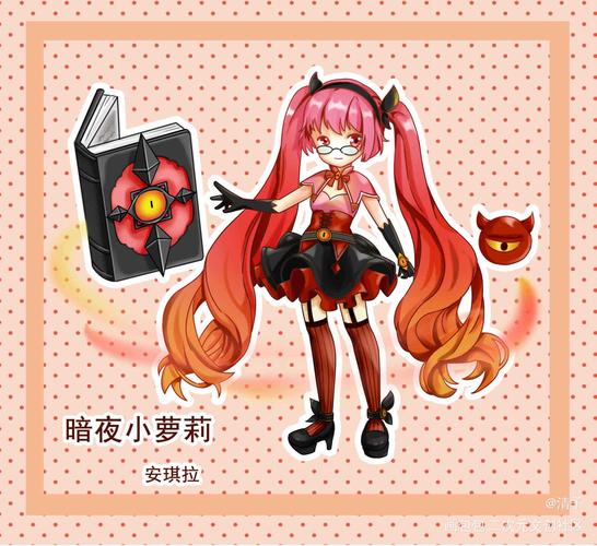 王者荣耀同人—安琪拉_王者荣耀安琪拉立绘平涂日系q版头像插画周边