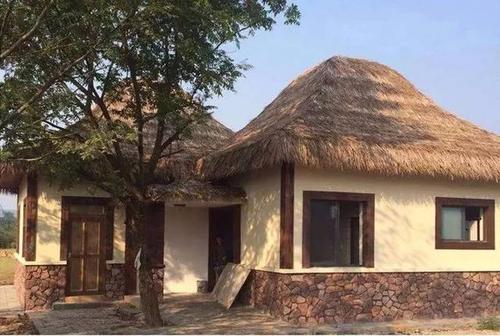 仿真茅草模拟植物的形式多种多样,常见的有仿棕榈叶,仿芦苇叶,仿茅草