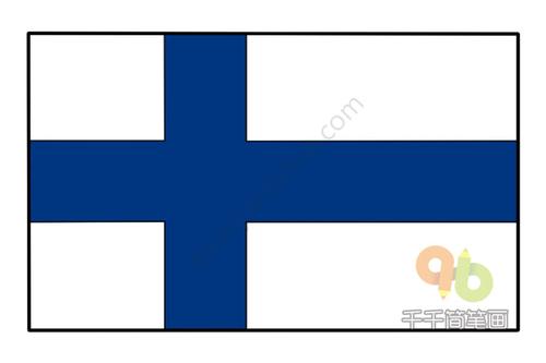 芬兰国旗简笔画