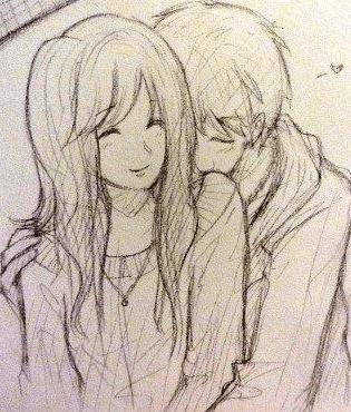 情侣头像图片动漫素描_情侣头像动漫素描图片