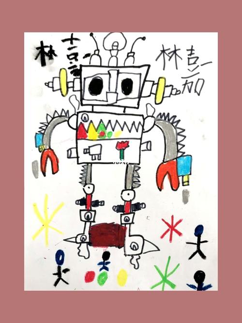 一年级《百变机器人》_美术_几何图形_学习_美术作品分享_文化_绘画