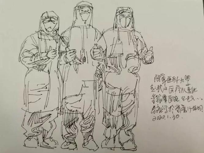 抗击疫情南译人用速写记录正能量