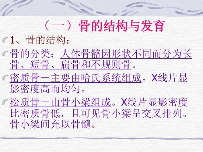 x线片显 影密度高而均匀. 松质骨-由骨小梁组成.