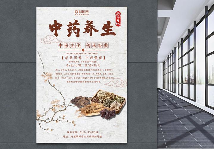 心脑血管的药中药养生海报模板