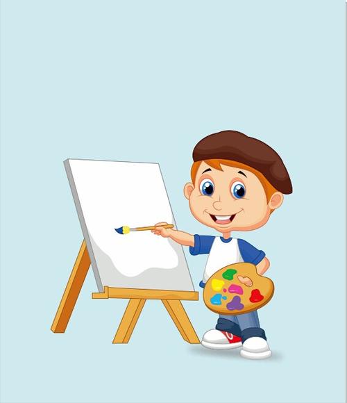 卡通儿童卡通人物,小男孩画画儿童小学生,小孩人物卡通背景