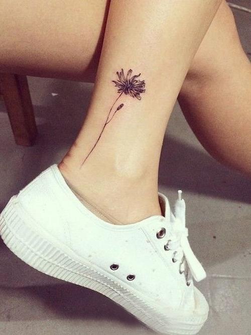 多款女生脚踝上黑色线条文艺小清新唯美纹身图案(7/10)