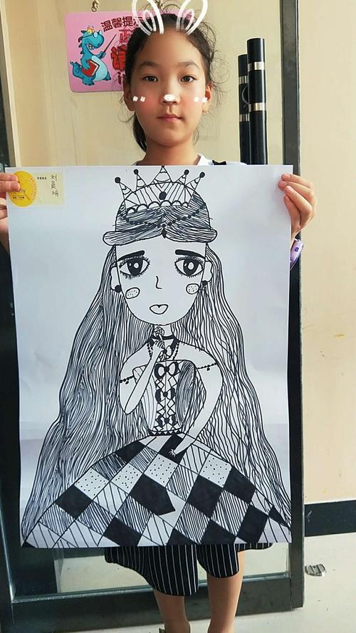 创想一班,二班暑期第十三课作品创意线描——《我妈妈