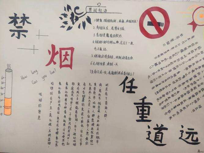 焦作师专附中学生禁烟手抄报展览